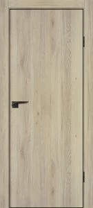 Межкомнатная дверь P-1 кромка ABS черная c 4-х ст. Дуб молочный