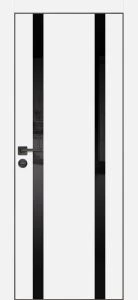 Межкомнатная дверь PX-9  черная кромка с 4-х ст. Белый матовый