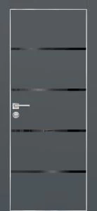 Межкомнатная дверь PX-17  AL кромка с 4-х ст. Графит матовый