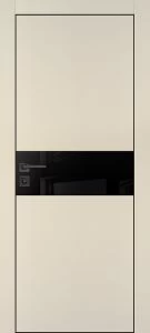 Межкомнатная дверь PX-3 черная кромка с 4-х ст. Бежевый матовый