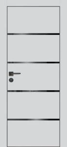 Межкомнатная дверь PX-17 черная кромка с 4-х ст. Сапфир матовый