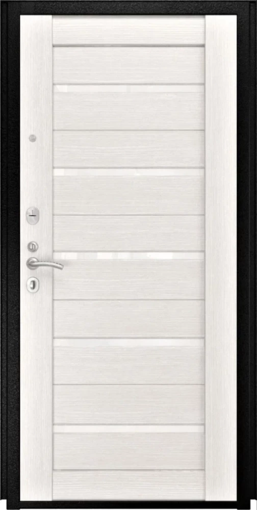 Входная дверь ДвериПРО L-3b СБ-1 (лак. белое, 16мм, беленый дуб) DPRO197035 внутренняя сторона